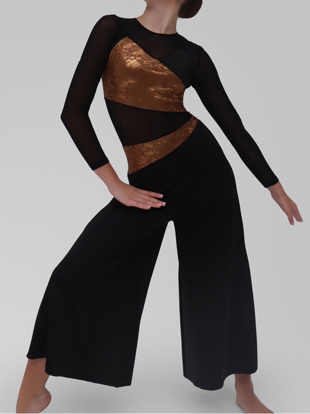 Stardom Gold & Black Wide Leg Dance Costume
